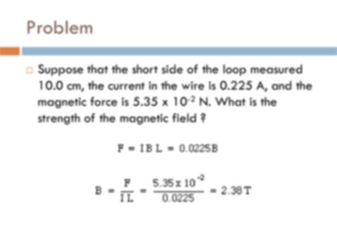 SOLUTION: Force on a current carrying conductor - Studypool