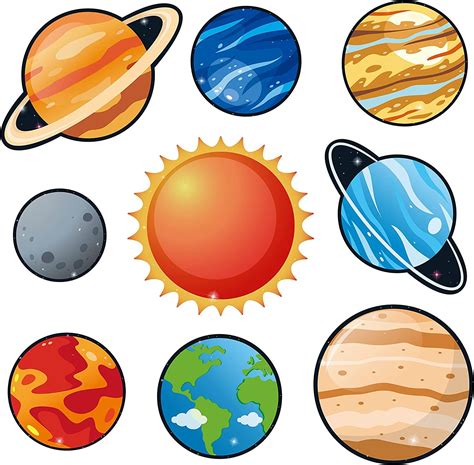 Buy BeYumi 45Pcs Solar System Cutouts 9 Planets Galaxy Wall Decal Educational Material Removable ...