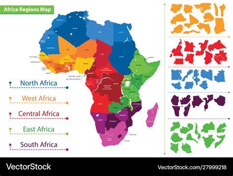 Map regions africa africa Royalty Free Vector Image