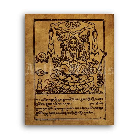 Printable Bardo Thodol, Tibetan Book of the Dead - antique manuscript page