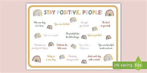 Muted Rainbow-Themed Staffroom Positivity Poster - Twinkl