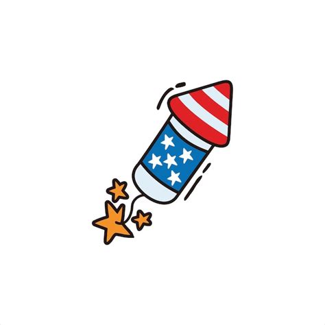 Premium Vector | America independence day fireworks doodle illustration