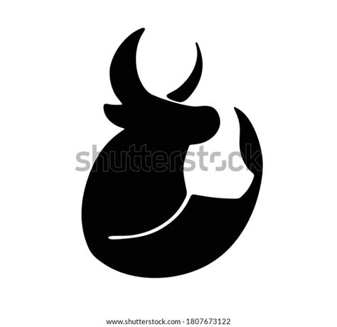 Logo Bull Icon Black White Vector Stock Vector (Royalty Free ...