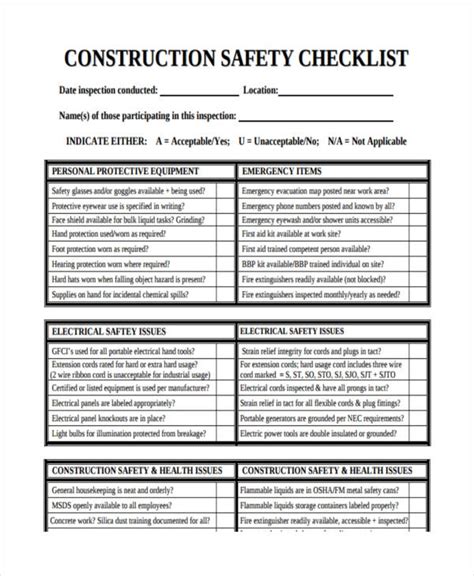 Safety Checklist - 18+ Examples, Word, Google Docs, Pages, How to ...