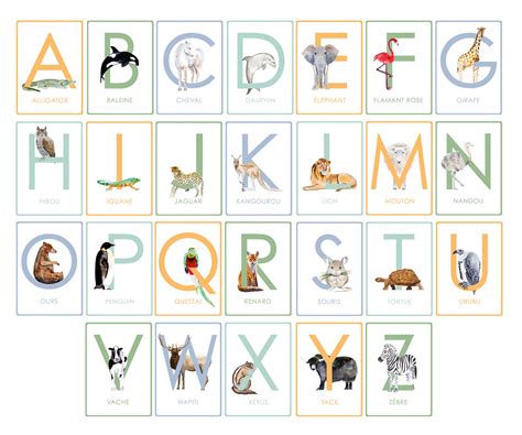 French Alphabet Children's Wall Cards Printable PDF