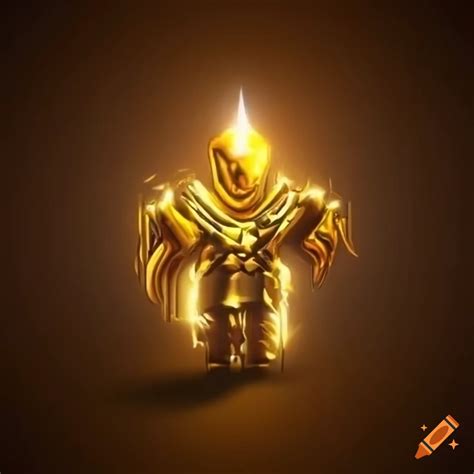 Detailed artwork of a golden roblox logo