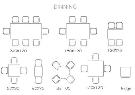 Dining Table Top View Cad Block