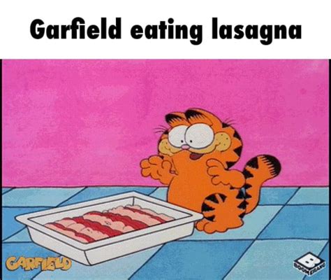 Garfield eating lasagna - iFunny