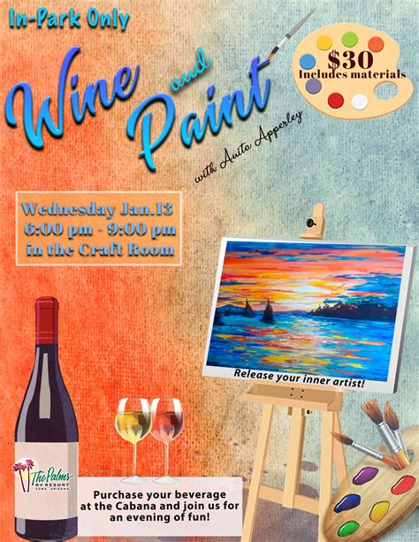 Wine and Paint Class » The Palms RV Resort