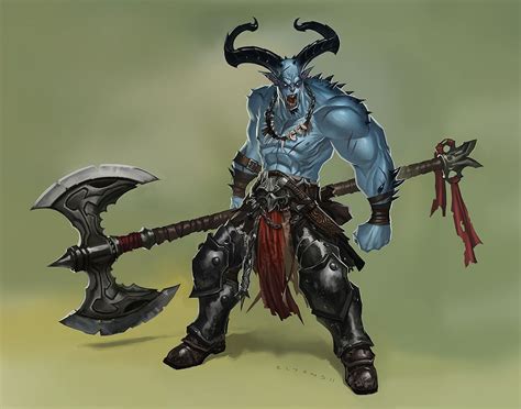 character concept - battle axe | Monster concept art, Fantasy demon, Character concept