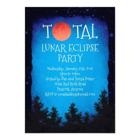 Total Lunar Eclipse Red Moon Party Invitation | Zazzle