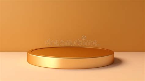 Minimalist Room with a Beautiful Stage in Gold Colors. Modern and ...