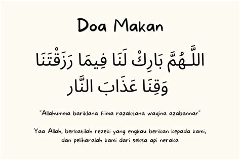 Doa Makan (Sebelum dan Selepas)