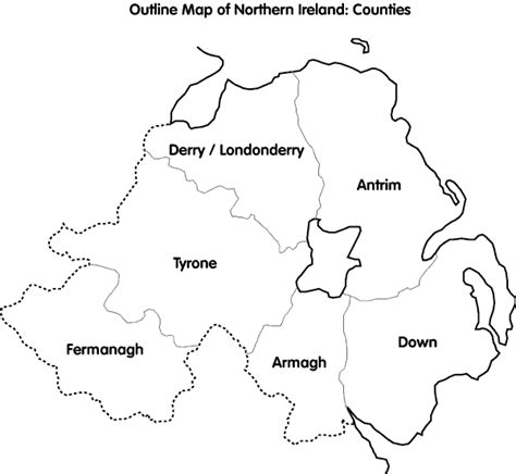 CAIN: Maps: Outline Map of Northern Ireland; counties