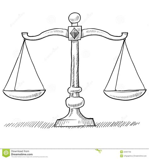 Scales of justice sketch. Doodle style scales of justice vector illustration #Sponsored , #Ad, # ...