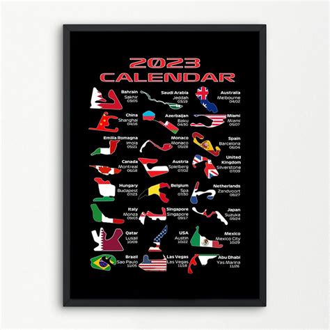 Formula 1 Calendar 2023 Poster ⋆ Vuccie