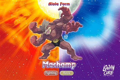 Alolan Machamp Fighting Rock ken sugimori by logancure on DeviantArt