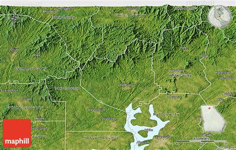 Satellite 3D Map of Lumpkin County