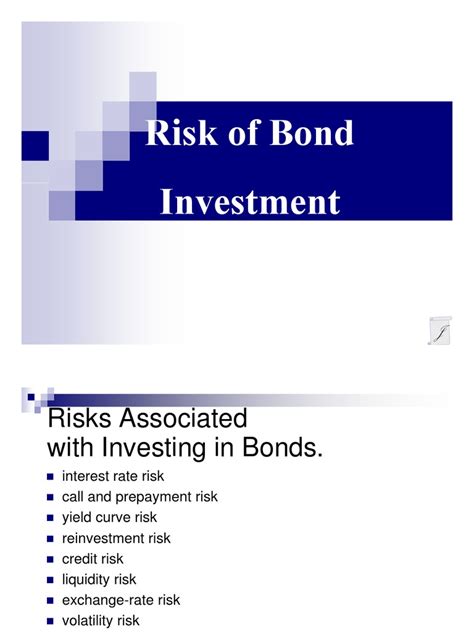 Risk of Bond Investment | Bonds (Finance) | Yield (Finance)