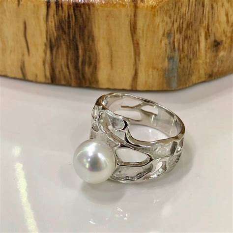 Cultured Freshwater Pearl Ring Sterling Silver