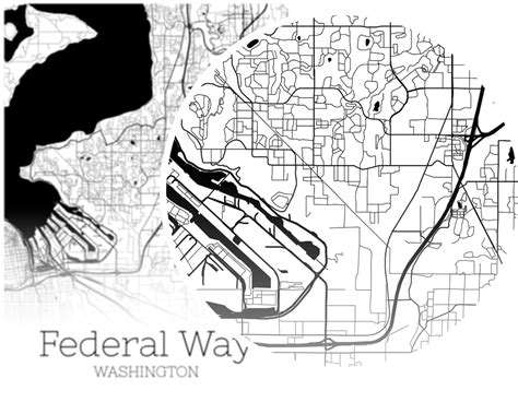 Federal Way Map INSTANT DOWNLOAD Federal Way Washington City | Etsy