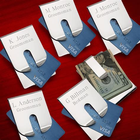 Personalized Money Clip Card Holder Groomsmen Gift Sets