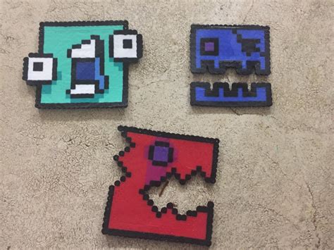 More perler bead Geometry Dash icons by Manakete-Queen on DeviantArt