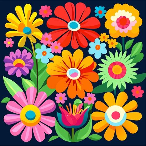 Premium Vector | Colorful flower cartoon for summer decoration