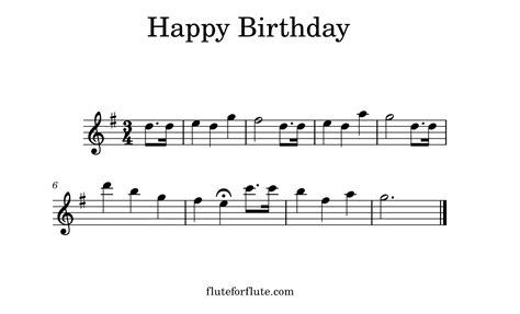 Happy Birthday Flute Notes, Sheet Music PDF, With Letters And In B Flat