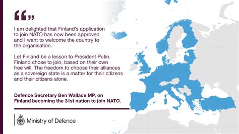 Ministry of Defence 🇬🇧 on Twitter: "We welcome #Finland 🇫🇮 to @NATO ...