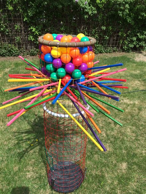 Giant kerplunk game that we made | Canada day party, Kerplunk game ...