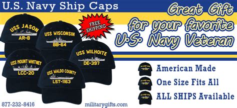 U.S. Navy Ship Caps, Custom Embroidered for your Ship. All U.S. Navy Ships Available