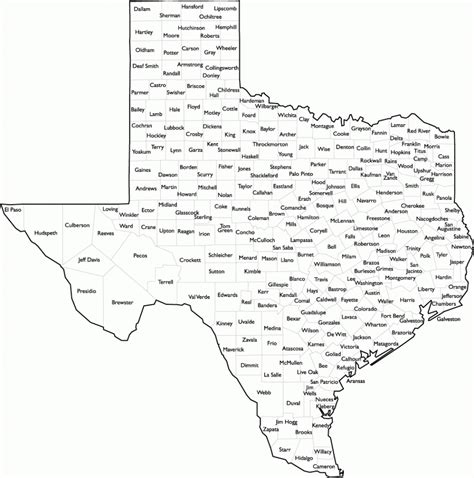 Texas County Map With Names - Texas County Map | Printable Maps