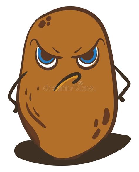 Angry Potato Character Cartoon Style Stock Vector - Illustration of ...