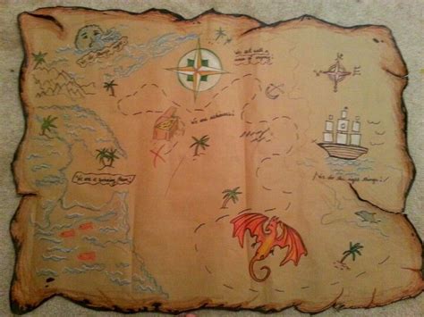 Drew a treasure map with brown wrapping paper and markers. | Treasure maps, Brown wrapping paper ...