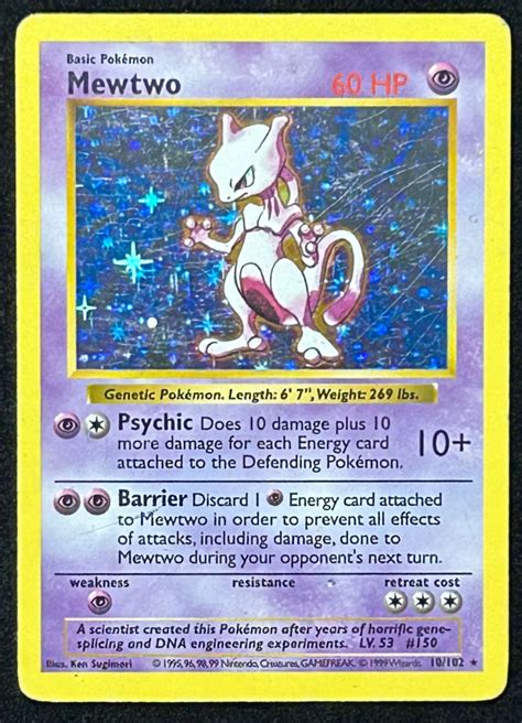 Mewtwo Pokemon 1999 Base Shadowless #10 Holo | Pristine Auction