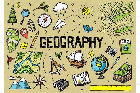 Set of geography symbols | Animal Illustrations ~ Creative Market