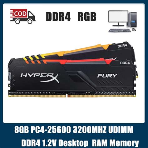 HyperX 8GB 16GB 32GB 3200MHZ Memory DIMM DDR4 RAM HyperX FURY RGB 8GB ...