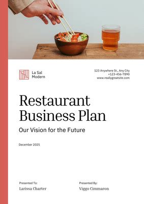 Free printable restaurant business plan templates | Canva