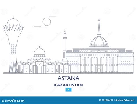 Astana City Skyline, Kazakhstan Stock Vector - Illustration of ...