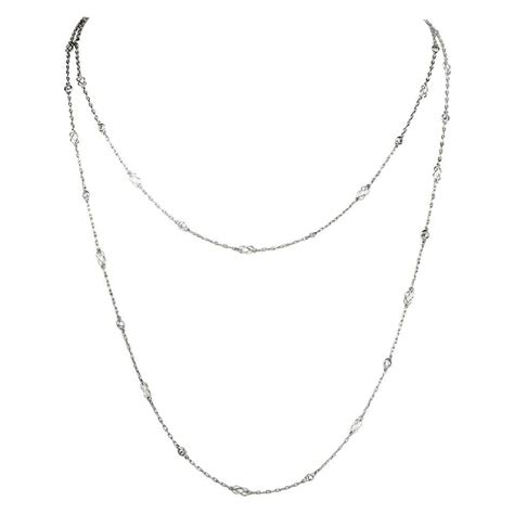 2 Carat Diamond by Yard Chain Necklace For Sale at 1stDibs