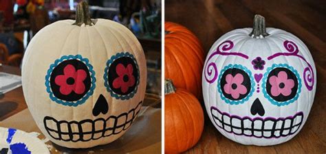 8 Calabazas pintadas para decorar | Pumpkin decorating, Sugar skull ...