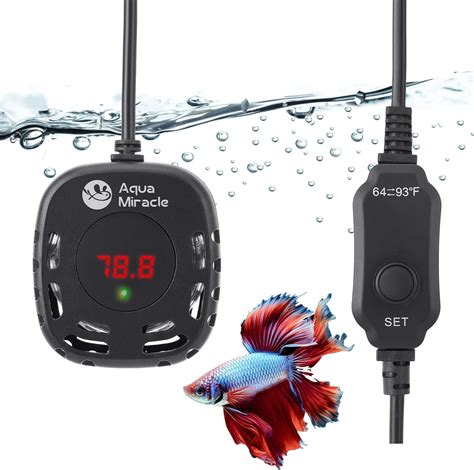 Amazon.com: DaToo Small Aquarium Heater 100W Mini Fish Tank Heater 100 Watt Submersible with LED ...