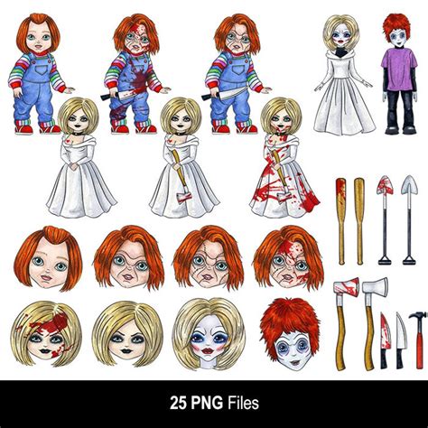 Watercolor Chucky. Tiffany Glen Glenda horror clipart. | Etsy