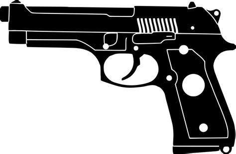 Collection of Gun PNG Black And White. | PlusPNG