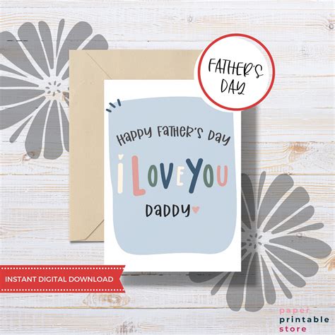 Father's Day Printable Card From Daughter. Instant - Etsy