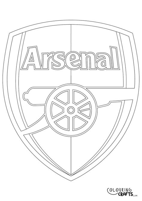 Arsenal Badge Free Printable Colouring Page - Colouring Crafts