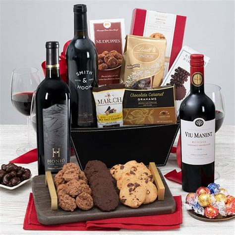 Red Wine & Dark Chocolate Gift Basket - =Fast Gifts