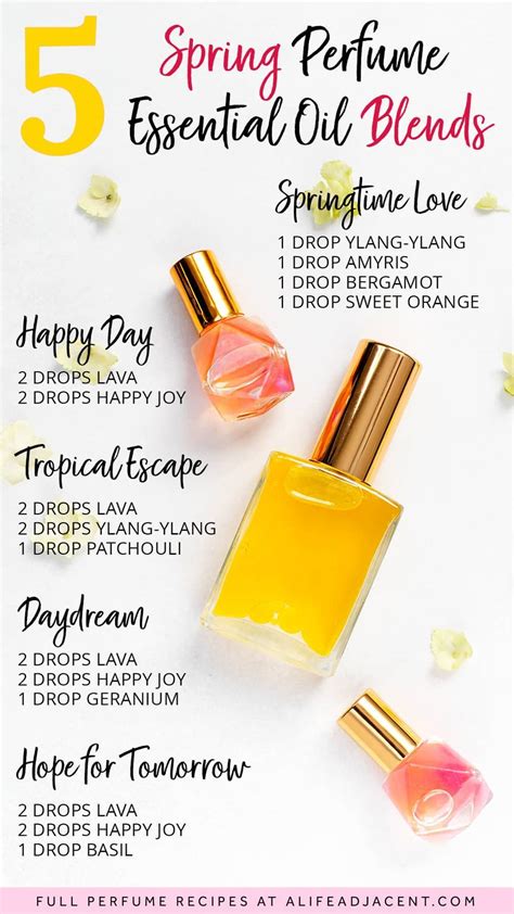 5 Essential Oil Perfume Recipes for Spring | Recipe | Essential oil perfumes recipes, Essential ...