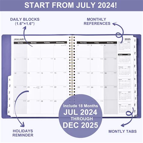 Snapklik.com : 2024-2025 Monthly Planner/Calendar - Jul 2024 - Dec 2025 ...